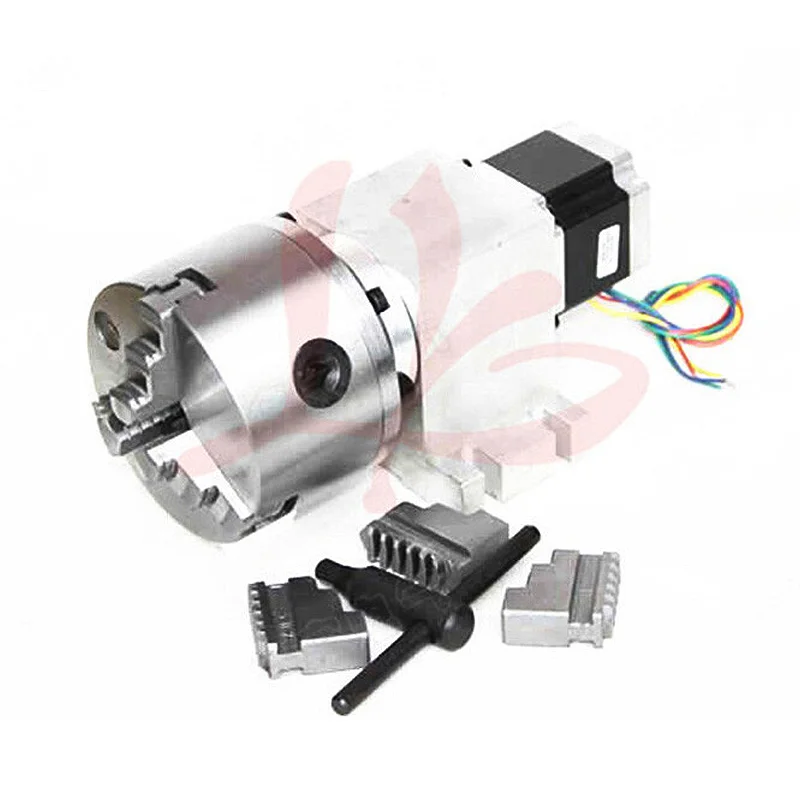 Harmonic Drive Reducer 4th Rotary Axis 14-100-100A 100mm with 3 Jaw Chuck CNC for DIY Cnc Router | Инструменты