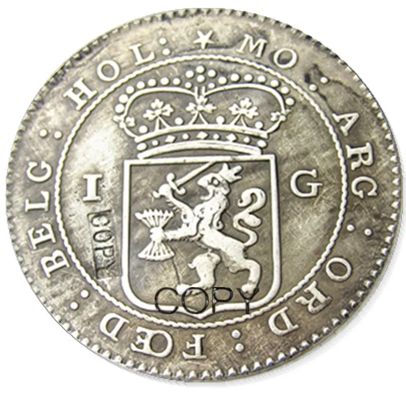 Netherland East Indies 1802 1 галден Посеребренная копия монеты