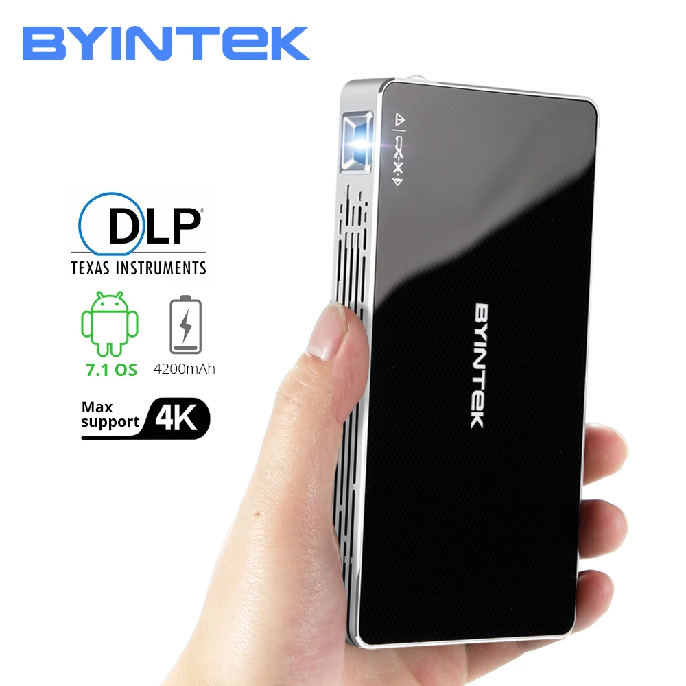 2020 BYINTEK UFO P10 Smart Android Wifi Full HD 1080P MAX 4K Mini Pocket Portable LED Projector For Smartphone Home Theater