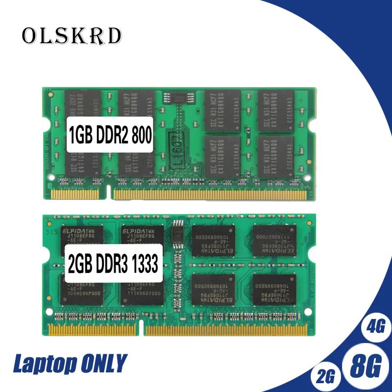 Оперативная память Olskrd для ноутбука 8 ГБ 4 Гб 2 1 4G 2G PC2 PC3 DDR2 DDR3 667 МГц 800 1333 Гц 1600 5300 6400s