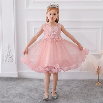 

2020 Summer Flower Sleeveless Girls Dresses For Party And Wedding Petal Dress Girl Gown Kids Children's Clothing Princess Dress