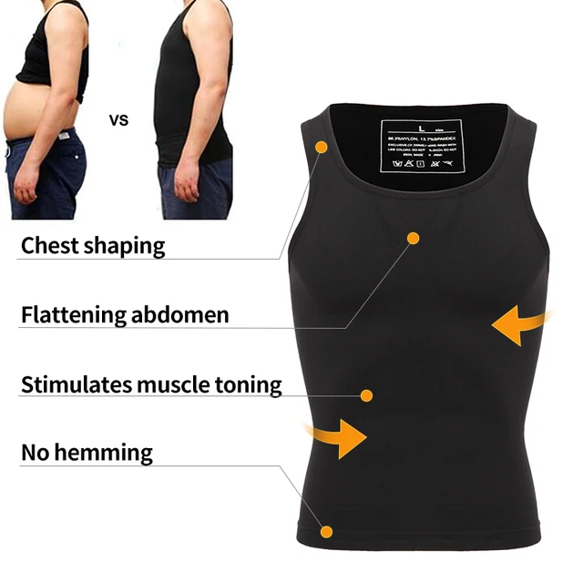 Mens Slimming Body Shaper Shapewear Abs Abdomen Compression Shirt to Hide  Gynecomastia Moobs Workout Tank Tops Undershirts - AliExpress