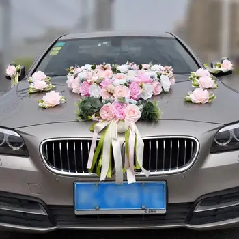 

1 set Artificial Flower Wedding Car Decor Kit Romantic Silk Fake Rose Peony Flowers Valentine's Day Gift Party Festival Supplies