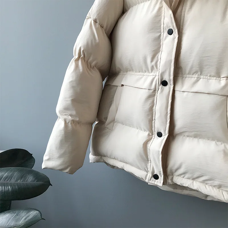 Куртка-пуховик стоячий воротник парка зимнее толстое теплое пальто Женская хлебная одежда корейская Студенческая верхняя одежда