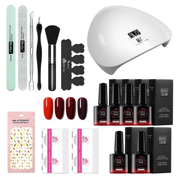 

Gel Nail Polish Kit Manicure Tools Nail Lamp Nail Polish Base Top Coat Set