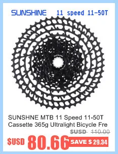 SUNSHINE 11 S 11-50T 11 Скорость свободного хода BMX горный велосипед кассета маховик Аксессуары для велосипеда Совместимость с SL-M9000 M8000