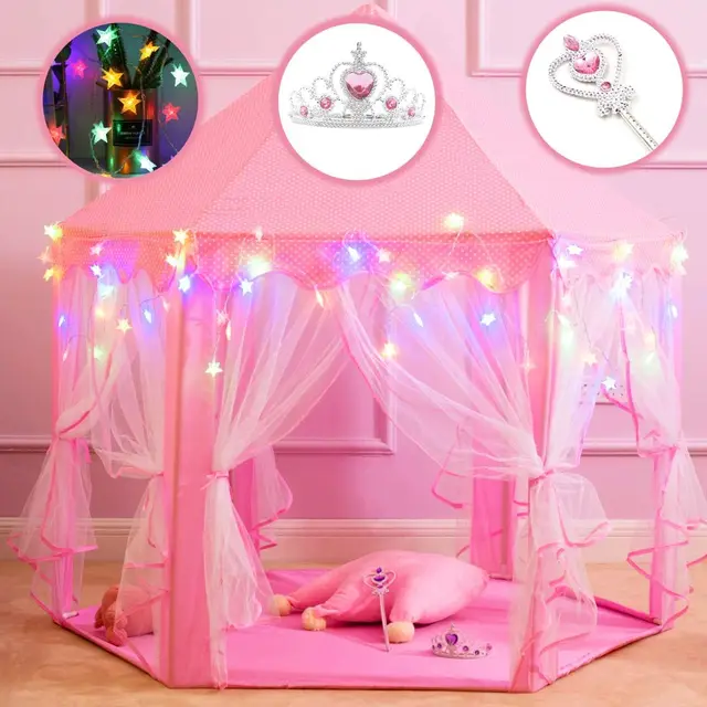 Portable Kids Toy Tipi Tent Ball Pool Princess Girl Castle Play House Children Small House Folding Playtent Baby Beach Tent 2