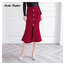 1 шт. женские длинные юбки больших размеров Осенняя хлопковая комбинированная эластичная юбка на пуговицах женская повседневная юбка-годе