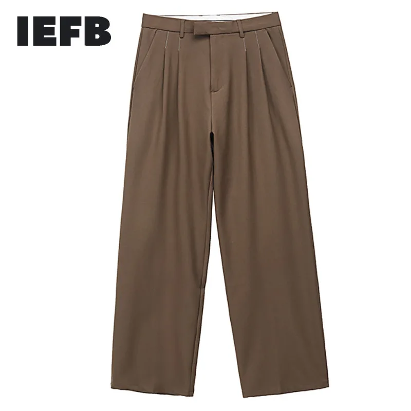 

IEFB Men's Wear Autumn New Casual Pants Men's Fashion All-match Straight Trousers Loose Wide Leg Vintage High Waist 9Y1937