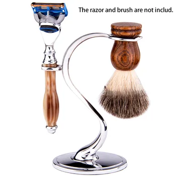 

Zinc Alloy Home Compact Shaving Tool Holder Non Slip Brush Stand Father Boyfriend Accessories Portable Universal Razor Storage