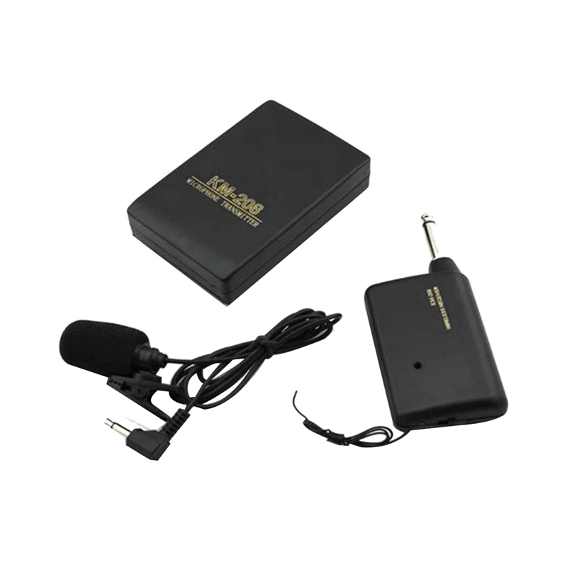 Wireless microphone Collar Clip-On Portable Lavalier Neck Mic System with FM Transmitter Receiver Lapel Clip | Электроника