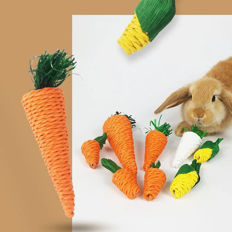 Игрушка для жевания хомяк кролик кусачки зубы игрушки кукуруза морковь тканые
