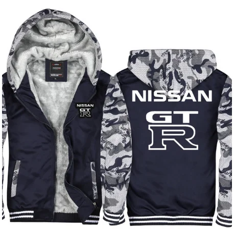 Новые модные повседневные толстовки с капюшоном для Nissan GTR, пальто на молнии, Мужская Осенняя Толстая свободная толстовка, мужское плотное пальто f - Цвет: 5