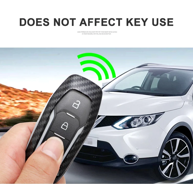 Carbon Fiber Car Smart Key Cover Case Fob Ford Fusion Mondeo Mustang F-150 Explorer Edge Protect Shell 2018 2021 Accessories - H8265be58767e4adc9950ed56c0b0174cp