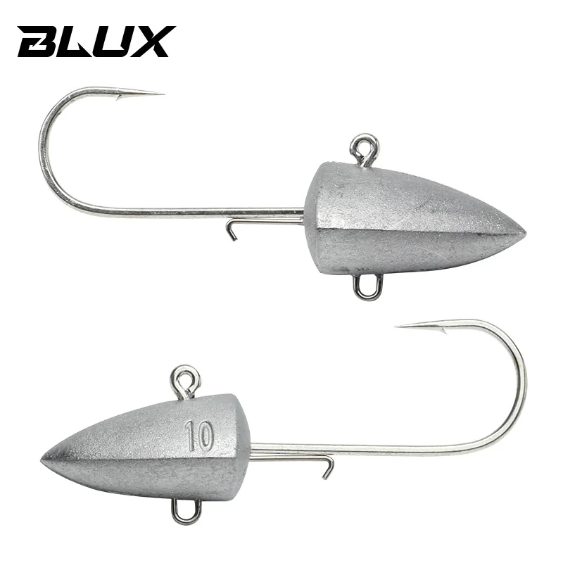 BLUX Szökellés jighead fishhooks 3.5g 5g 7g 10g 14g Kukac horgászni Becsal Horog Lágy Becsal Tokmány fejét Mesterséges Csali horgászni Derékon kap