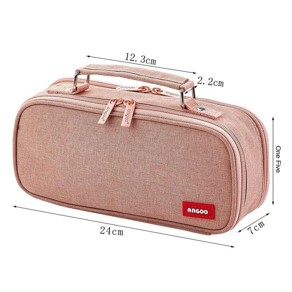Large Pencil Case Double Zipper Pencil Case Pouch Organizer with Mesh Pocket