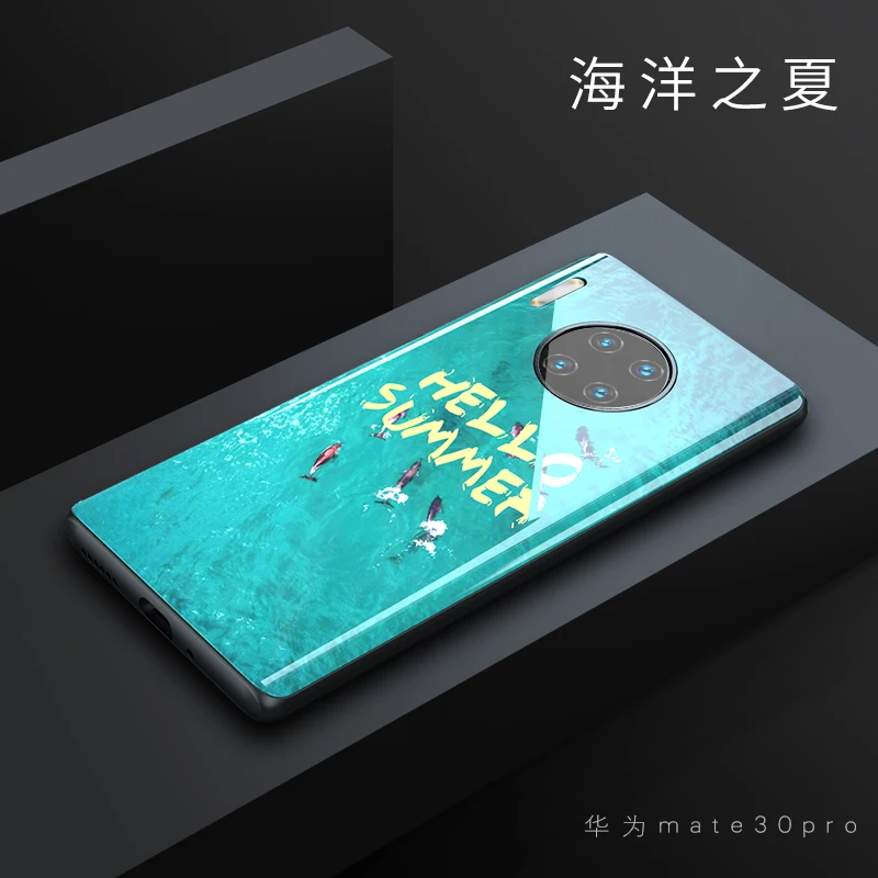 pattern 5 Чехол GKK для huawei mate 30 Pro, чехол из закаленного стекла с мягким краем, чехол для телефона huawei mate 30 Pro 5G, Coque Fundas - Цвет: pattern 5