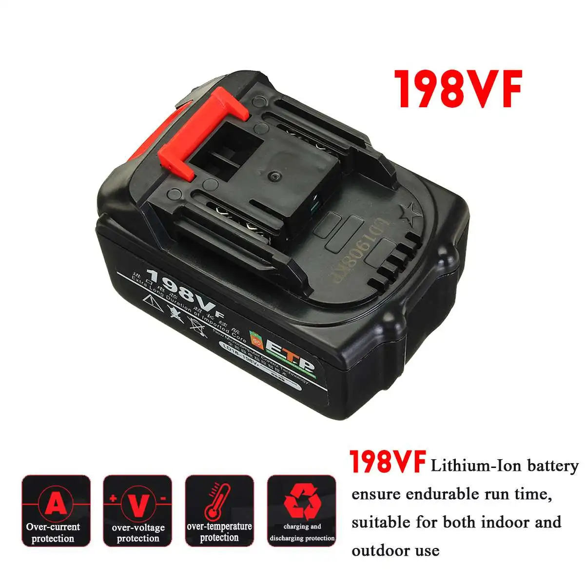 198VF Cordless Electric Impact Wrench Socket 380N.M Electric Brushless+ Rechargeable Lithium-Ion battery 110V 220V Tools