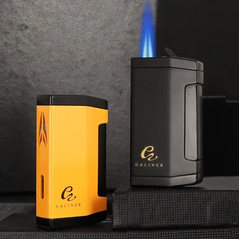 

GALINER Creative Torch Lighters Windproof 2 Jet Flame Butane Lighter Gas Refillable Cigar Lighter W/ Cigar Punch Cutter