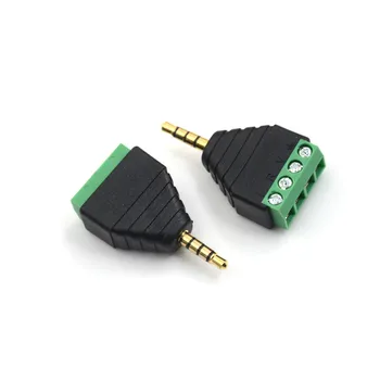 

3.5 mm male 4 pin Terminal Block Plug connector Video AV Balun 3.5mm 4 Pole Stereo Male to AV Screw Terminal Stereo Jack