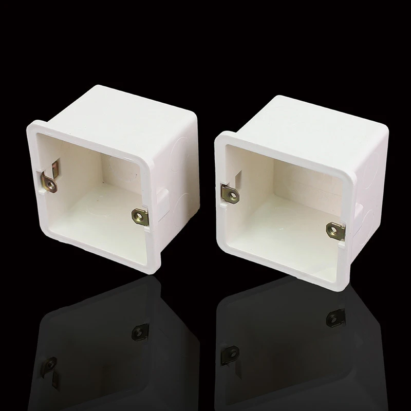 

4pcs 86 Type Wiring Box 50mm Cassette Wall Mount Switch Dark Box PVC Flame-retardant Junction Bottom Box