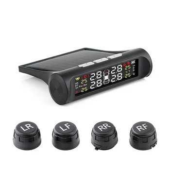 

Solar Power USB TPMS Car Tire Pressure Monitoring System LCD 4 External Sensors For Toyota SUV Temperature Warning TPMS Sensor