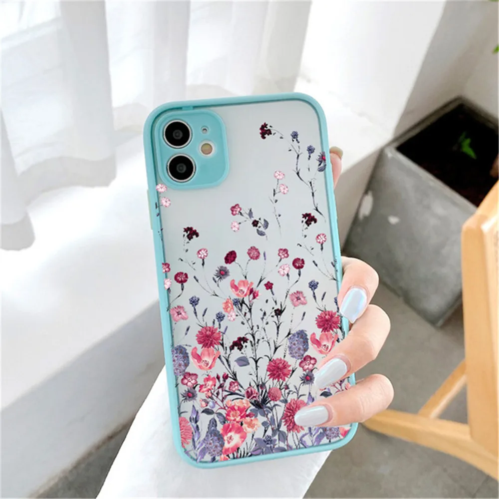 Vintage Leaves Flower Phone Case For iPhone 12 11 13 Pro Max 12Mini X XR XS Max 8 7 Plus SE 2020 Camera Protection Hard PC Coque iphone 13 pro max wallet case