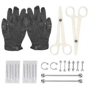 

1 Set of 24PCS Combination Piercing Tool Set Puncture Jewelry Tool Set Body Piercing Jewelry for Shop Home Combination Set 11