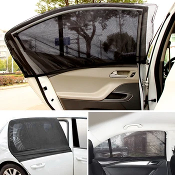 

A1 pair Summer UV Protection Car Front Rear Side Window Sun Shade Anti-mosquito Car Sunshade Net Mesh Curtain For Sedan SUV MPV