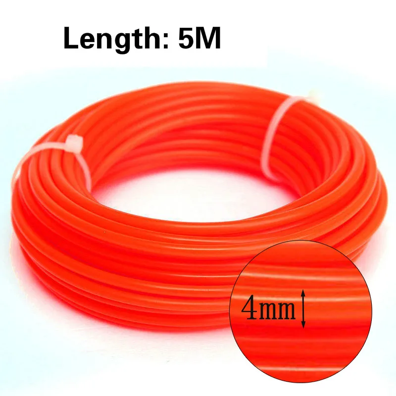 Recortadora cortacésped potente, desbrozadora, cuerda de cable de nailon para cortador de césped grueso, reemplazo de 4,0mm, 5M x 4mm, nueva