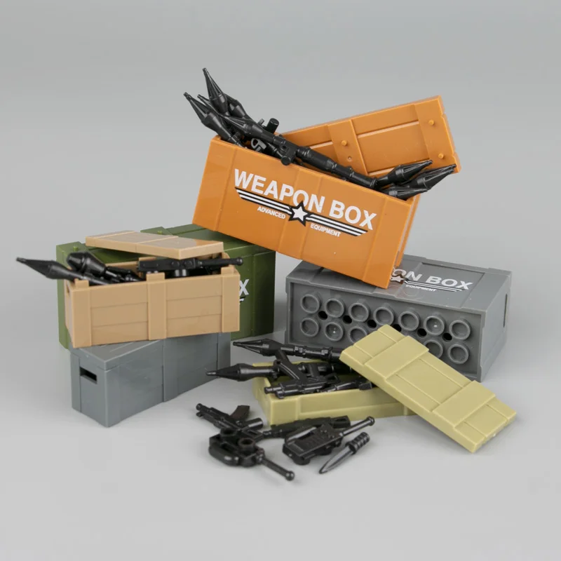 

WW2 Weapon Gun Box MOC Military Figure Set Parts Petard Accessories SWAT Model Building Blocks Brick Kits Toys Blocks