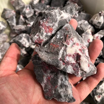 

100g Natural raw gemstone mineral rough crystal vermilion tumbled stone gemstone gravel for sale