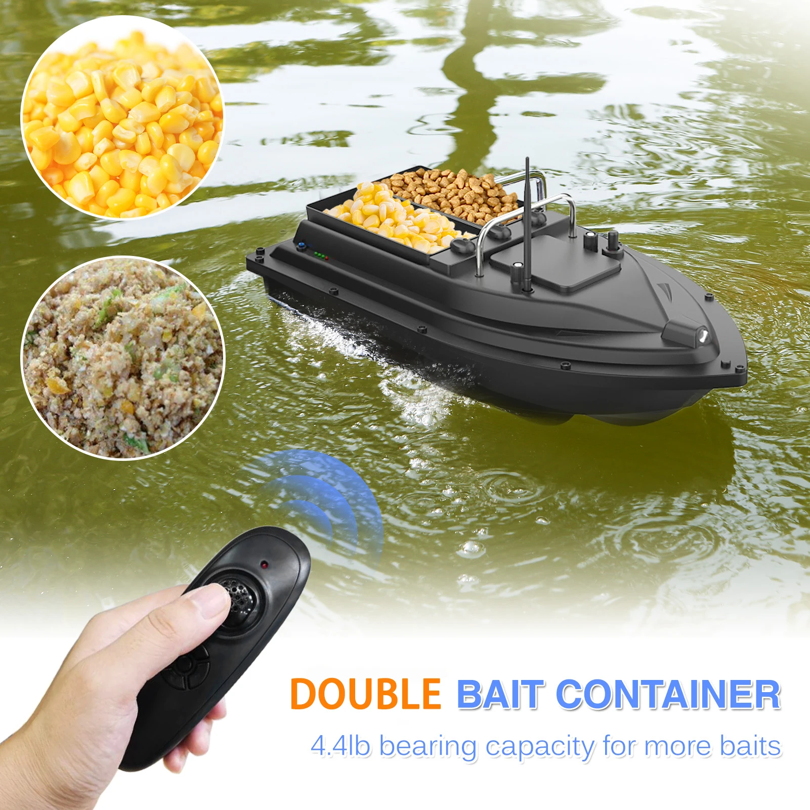 GPS Fishing Bait Boat 500m Remote Control Bait Boat Dual Motor Fish Finder 2KG Loading Support Automatic Cruise/Return/Route fish finder remote control bait boat