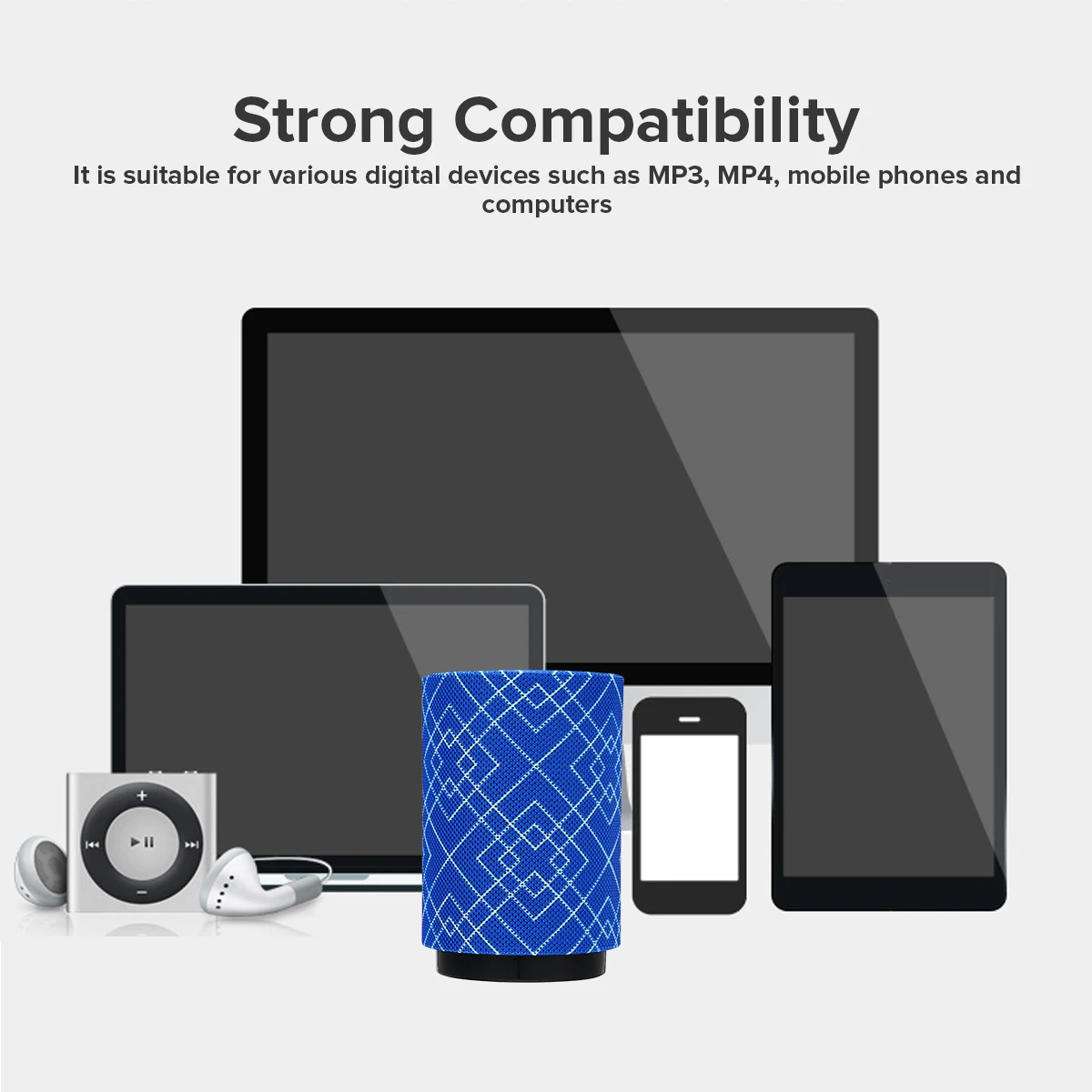 Wireless bluetooth Speaker Portable Column Outdoor Speaker 10W Subwoofer Sound Bar with Mic Support FM Radio TF USB Music Player