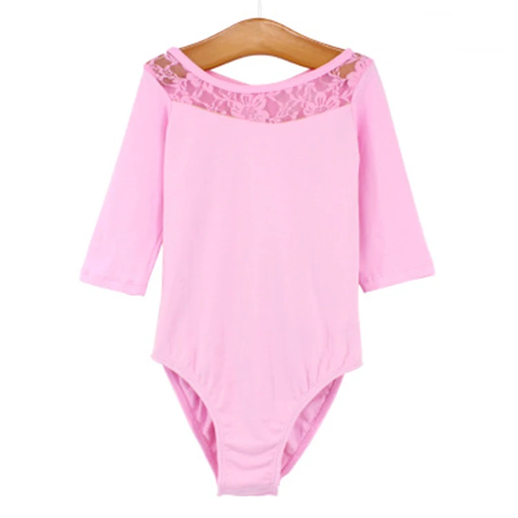 Middle Pink Новые кружевные балетные трико для девочек, детский гимнастический купальник для танцев, детский Лонгслив под змеиную кожу, балетная танцевальная одежда - Цвет: Middle Pink