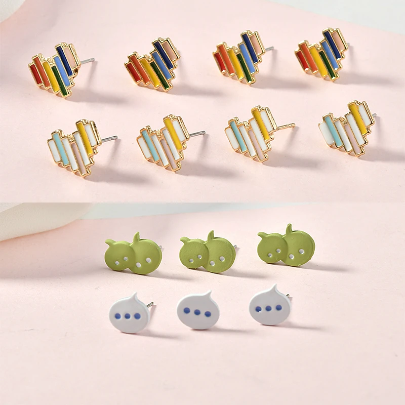 

Colour stripes, love symbols, short message symbols, Avocado Green Earrings DIY compact Earrings material Earrings accessories