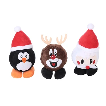 

Christmas Santa Claus Pet Dog Chew Toys Puppy Chew Squeaker Squeaky Sound Plush gingerbread Man penguin Dog Pet Toy