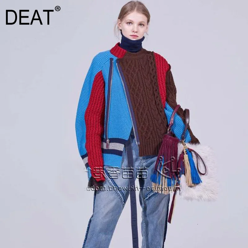 DEAT, Осень-зима, новая модная трендовая одежда, свитер с длинными рукавами и неровной строчкой, WI320