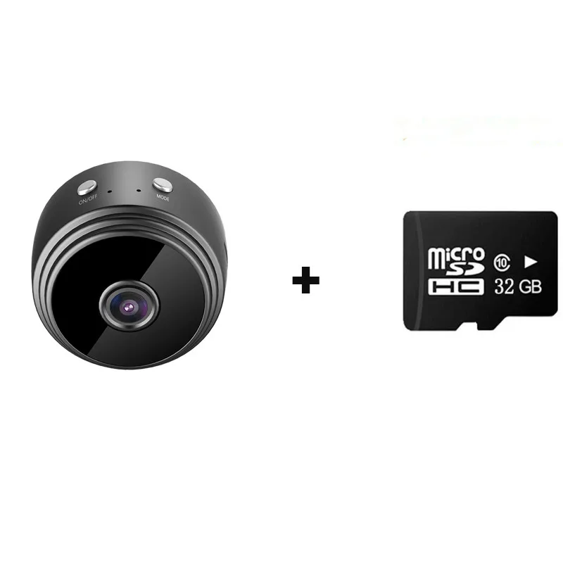 A9 hd 1080p wifi ip мини-камера Маленькая беспроводная домашняя детская камера ночного видения обнаружения микродвижения Hisilicon Hi3518EV200 cam - Цвет: With 32G TF Card