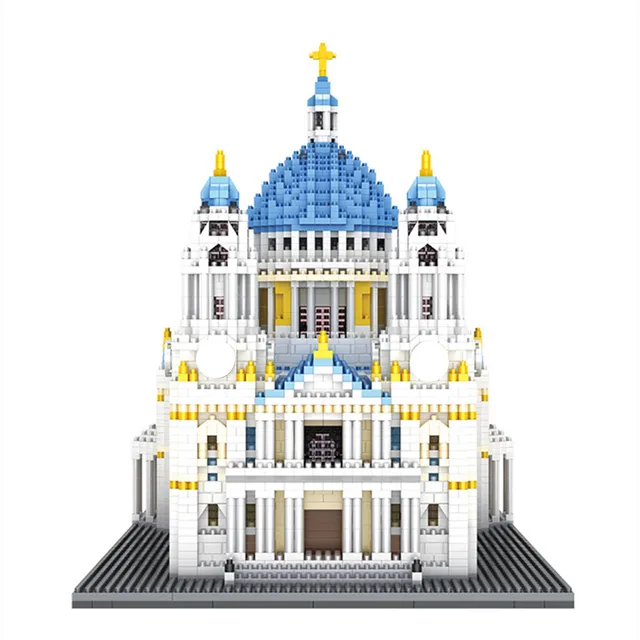 7053Pcs St Paul s Cathedral Model Building Blocks 3D London City Church Mini Micro Block Bricks
