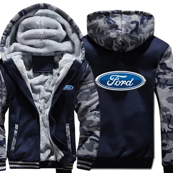 

For Ford Hoodies Winter Camouflage Sleeve Jacket Men Fleece Thicken Unisex Casual Wool Liner Fleece Man Coat Sweatshirt Pullover