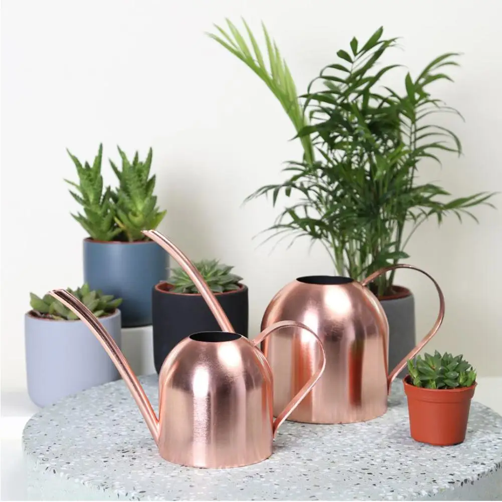 500ML Stainless Steel Watering Pot Gardening Potted Small Golden Watering Can Indoor Succulent Long Mouth Watering Flower Kettle