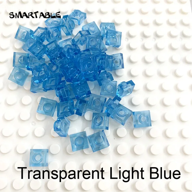 Умная пластина 1x1 прозрачный строительный блок часть DIY игрушка для детей 7 цветов творческие совместимые основные бренды 3024 550 шт/партия - Цвет: Light Blue