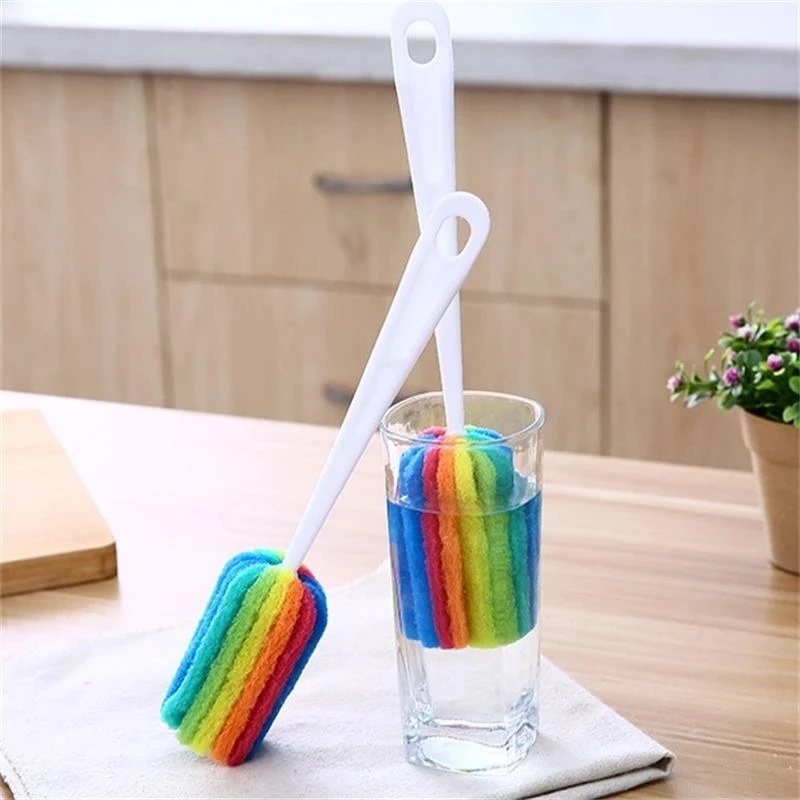 

1PCS Household Detachable Water Milk Bottle Cup Mug Glass Washing Sponge Cleaning Brush Scrubber Cleaning Utensils Brush Glass