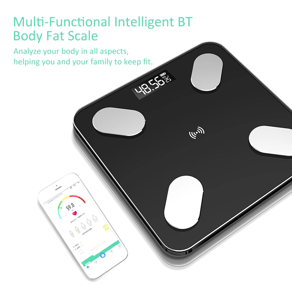 Многофункциональные Интеллектуальные весы для жировых отложений BT4.0 Электронные цифровые весы для тела с мобильным приложением анализатор состава тела