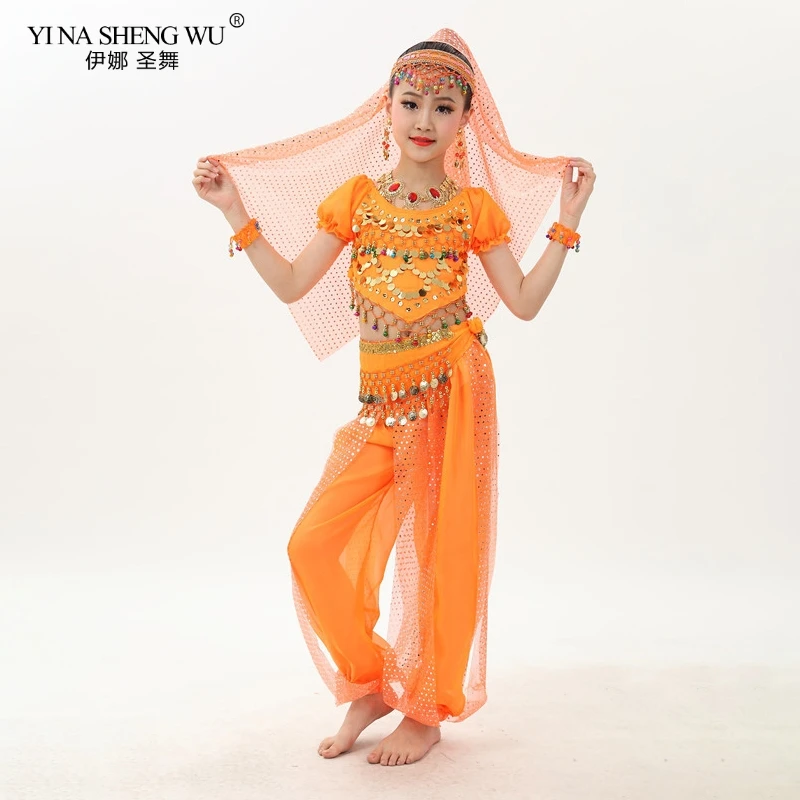 

Kids Child Bellydance Costume 2pcs Oriental Dance Costumes Belly Dance Dancer Clothing Bollywood Indian Dance Costumes For Girls