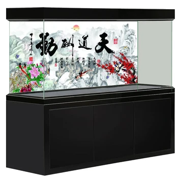 

[JX-1100] Fish Tank Background HD Calligraphy Series Aquarium Sticker Mural Decoration Painting Pattern Size Can Be Customized