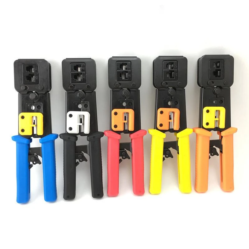 lan cable tracer Multi Colors RJ45 Network Crimper Pliers Lan Tools Cat5e Cat6 EZ Pass Through Cable Cutter Stripper network wire tester