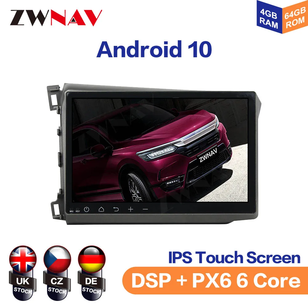 

Android 10 IPS Screen For HONDA CIVIC 2012 Car Multimedia Player Navigation Audio Radio Stereo Head Unit Gps 1din auto