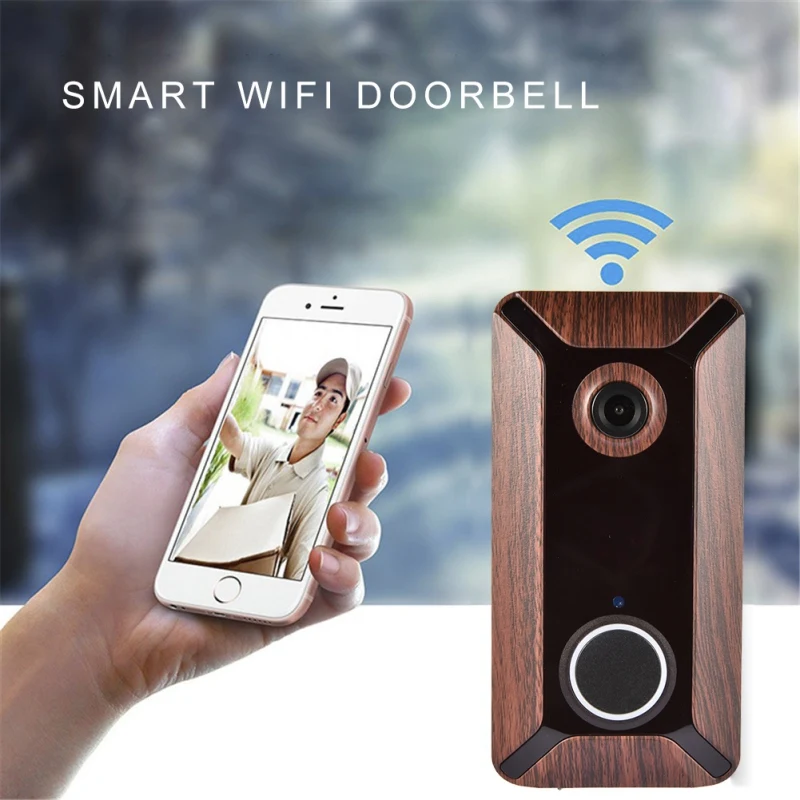 Cheap V6 wifi Doorbell Smart Wireless 720P video camera Cloud storage door bell cam waterproof home security house bell Gray